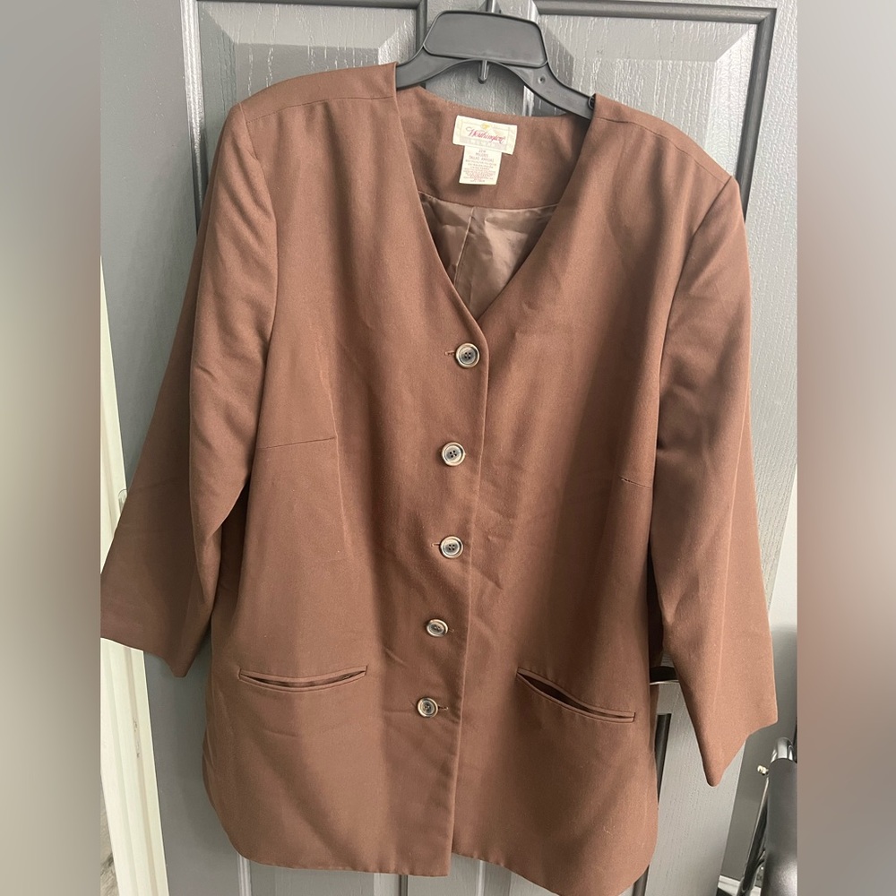 Worthington Women Plus Size Vintage Blazer
Women's Brown Button Size 22W